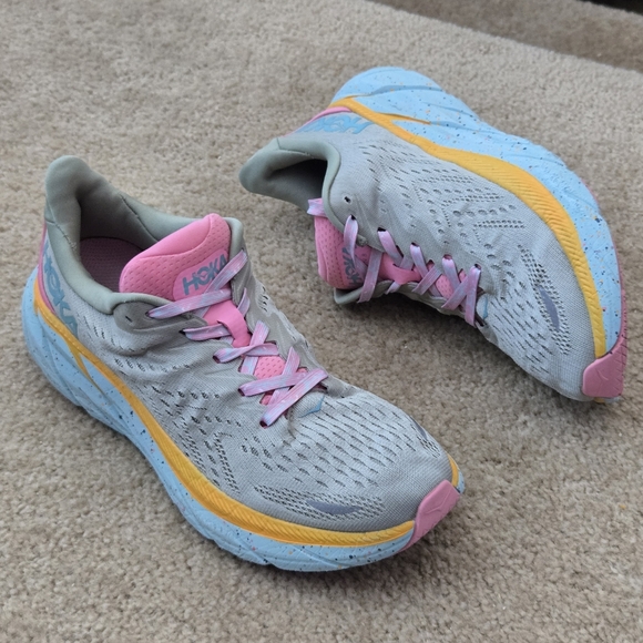 Hoka M Clifton 8 Sneakers Men Size 8D Wide 1134730 SGRT Grey - Picture 2 of 16